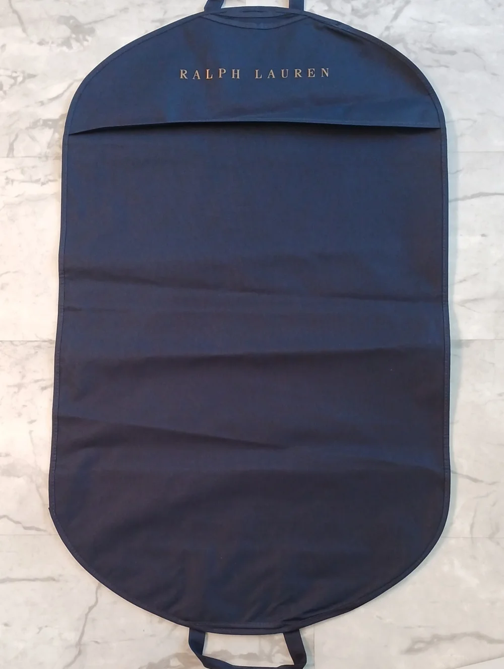 Ralph Lauren Navy and Gold Logo Garment Bag